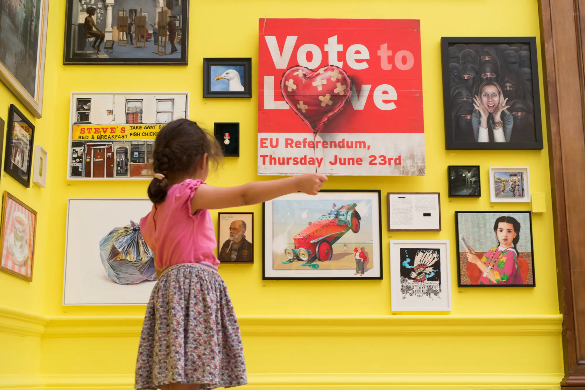 Banksy's 'Vote to Love' at the Royal Academy's Summer Exhibition, 2018