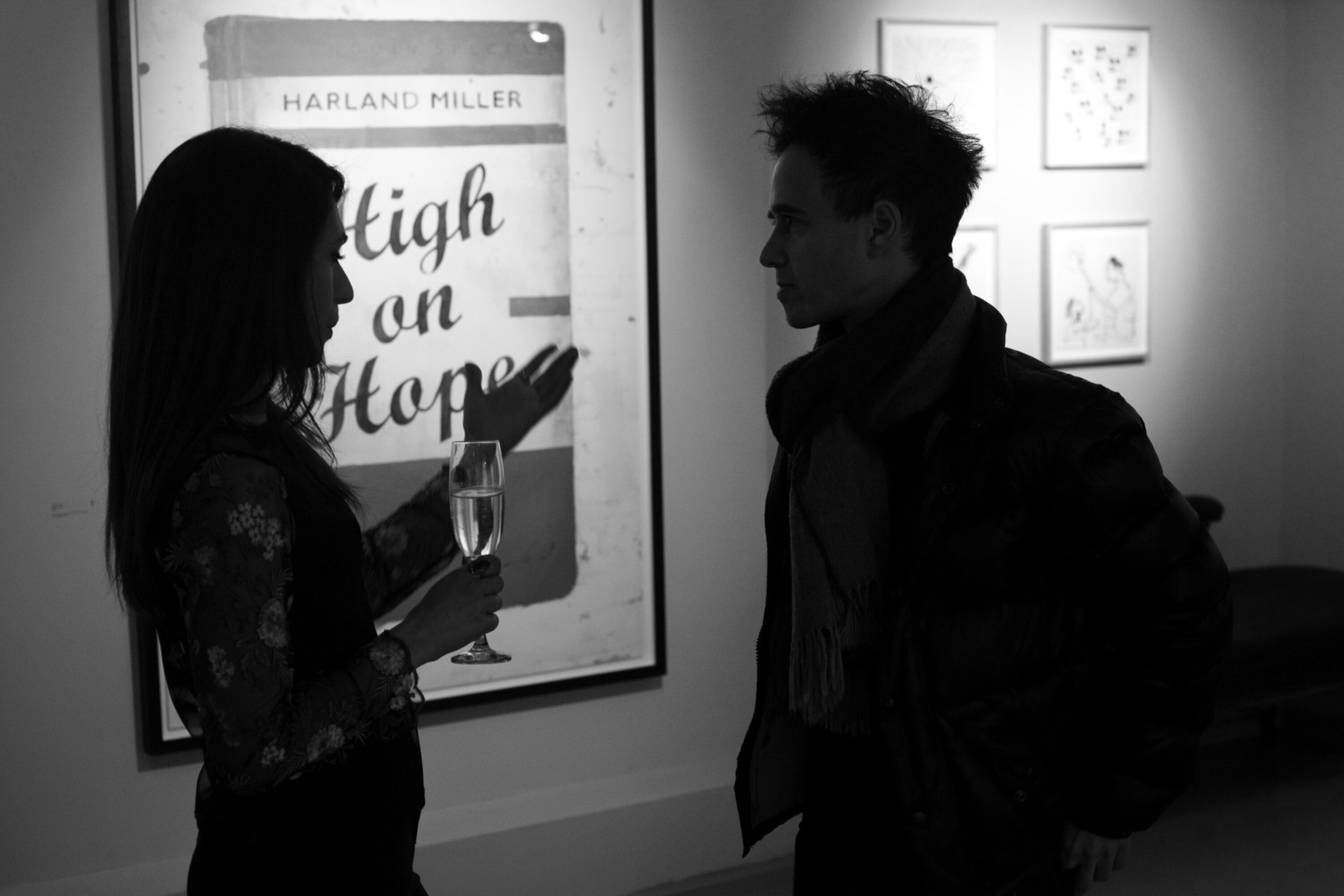 Online Coordinator, Fabiola with a visitor at our exhibition TYPE.