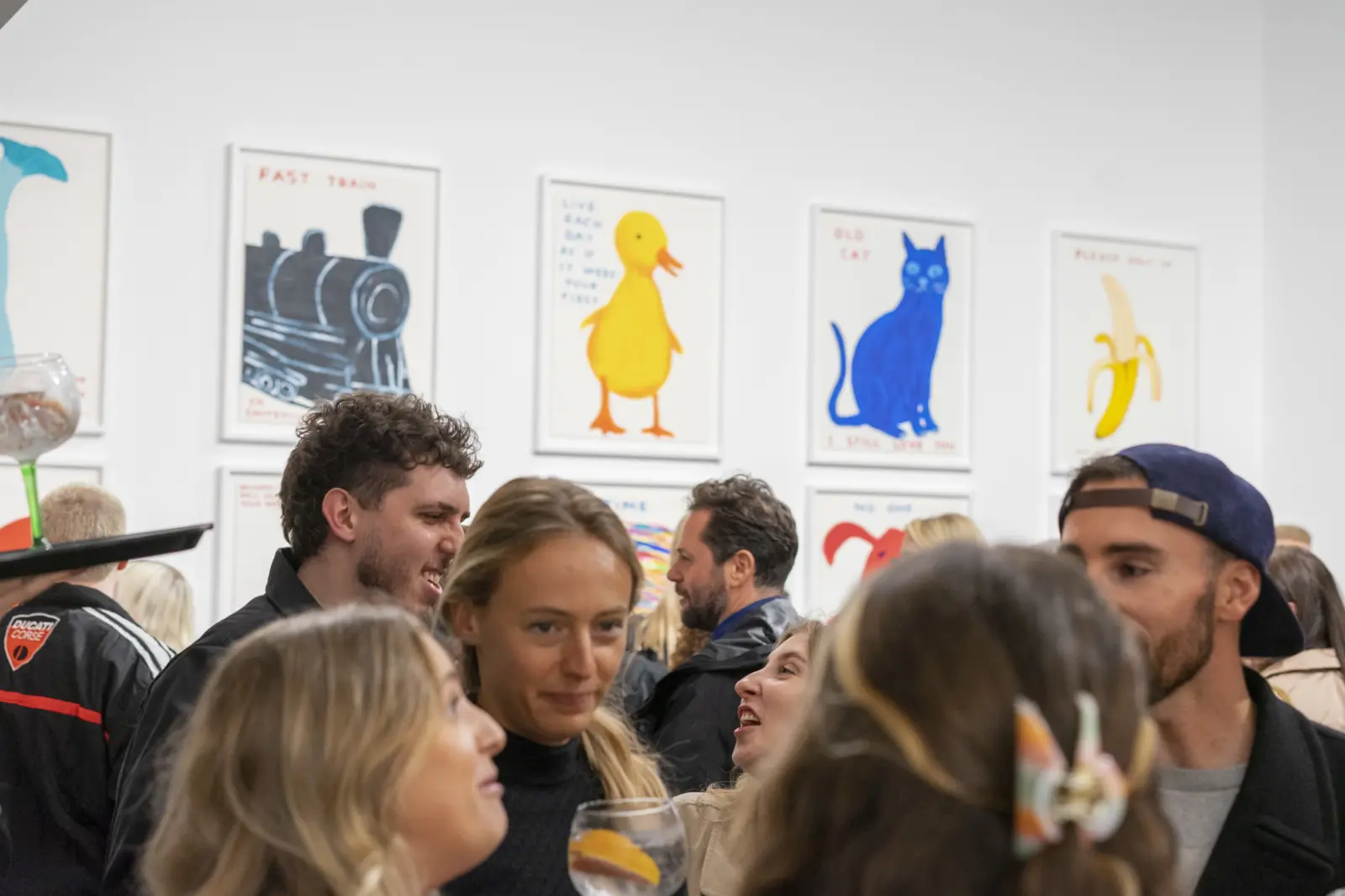 David Shrigley: Mainly Multiples, Some Paintings & Other Stuff Too private view, Hang-Up Gallery, London.