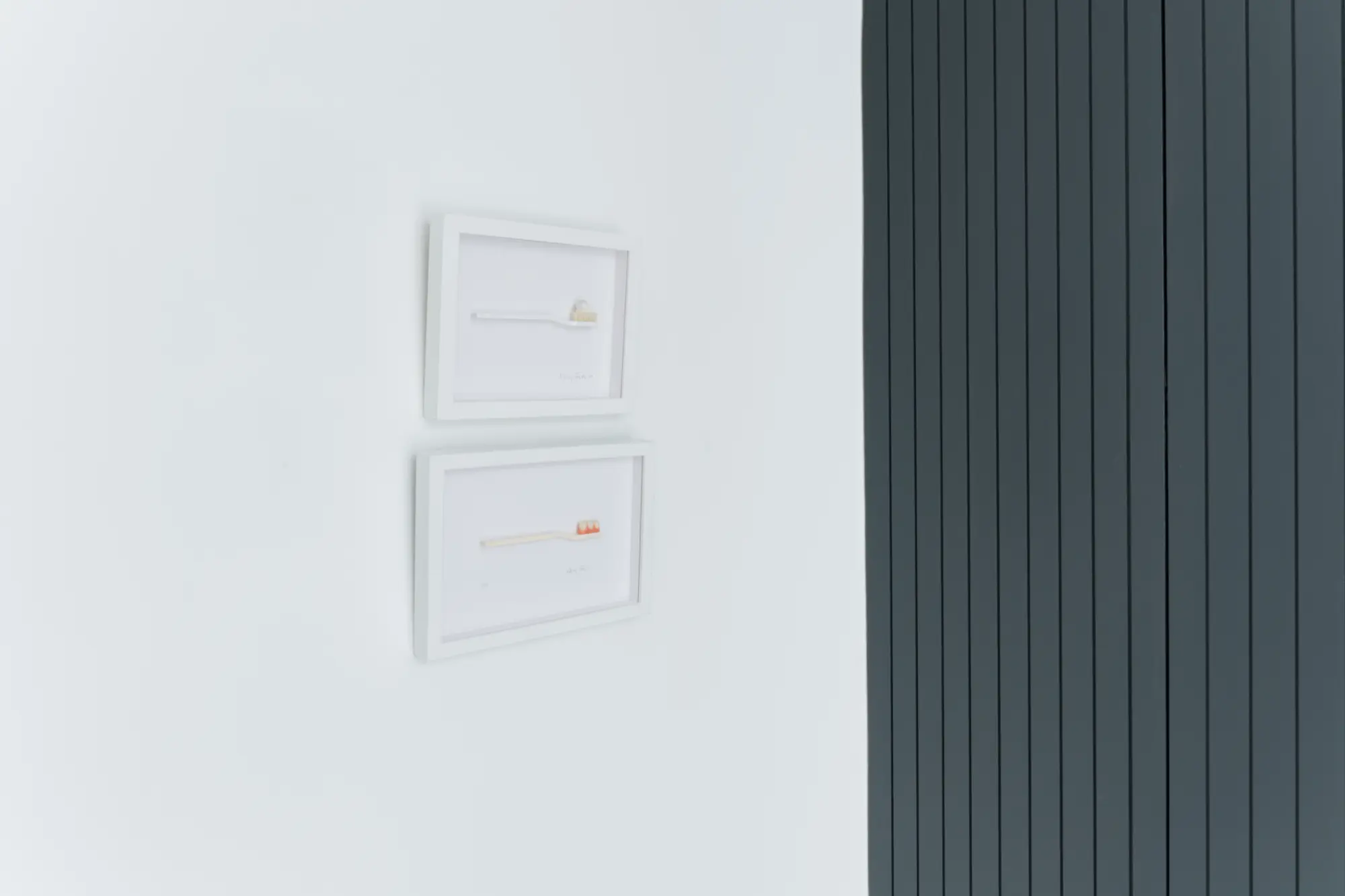 Toothbrush and Snailbrush in situ. Game Changers exhibition view, Hang-Up Gallery, London.