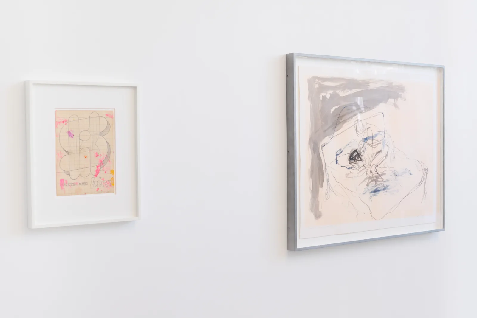 Harland Miller 'Kiss' and Tracey Emin's 'There Was Fire in My Eyes' at Hang-Up Gallery, London.
