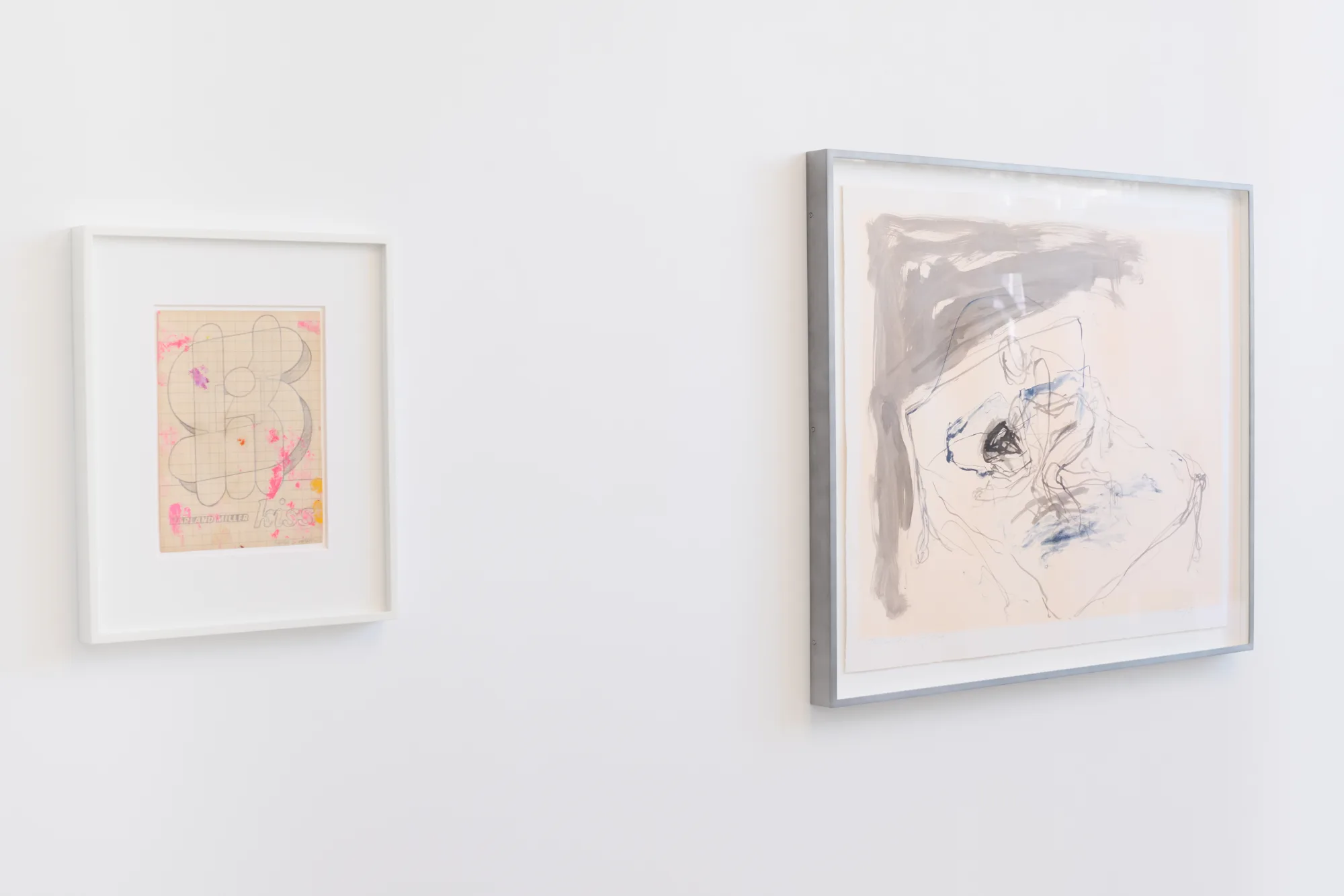 Harland Miller, Kiss and Tracey Emin, There Was Fire In My Eyes on display, Hang-Up Curates Vol. III. Hang-Up Gallery, London.