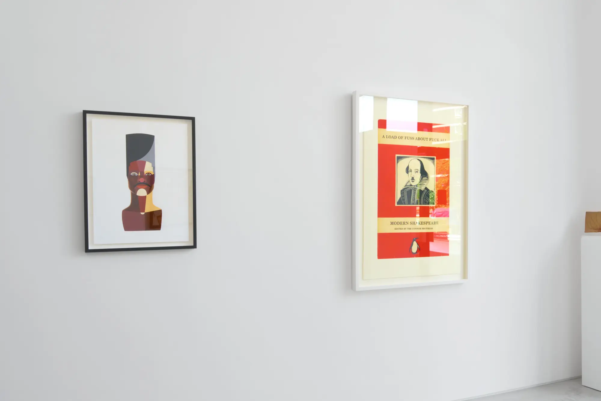 Derrick Adams 'Style Variation 3 (High Top)' on display at Hang-Up Gallery alongside The Connor Brothers 'A Load of Fuss About Fuck All'