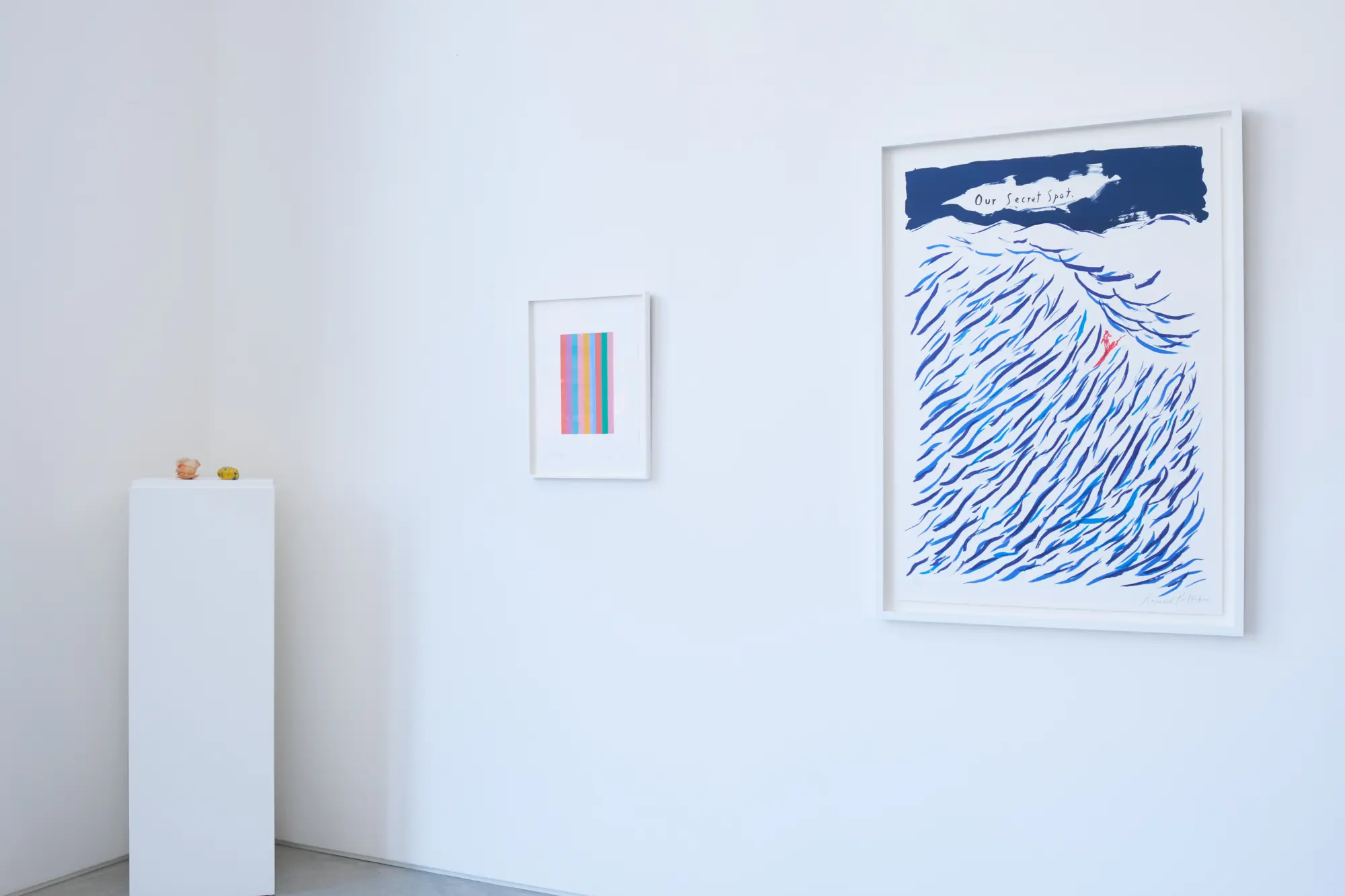 Bridget Riley, Sideways, inbetween Alma Berrow and Raymond Pettibon at Hang-Up Gallery