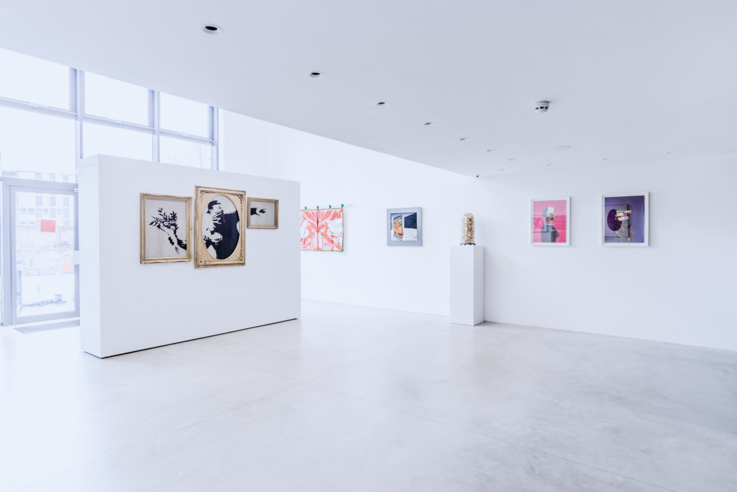 Banksy, Thrower (2019) on display at Hang-Up Gallery, London.