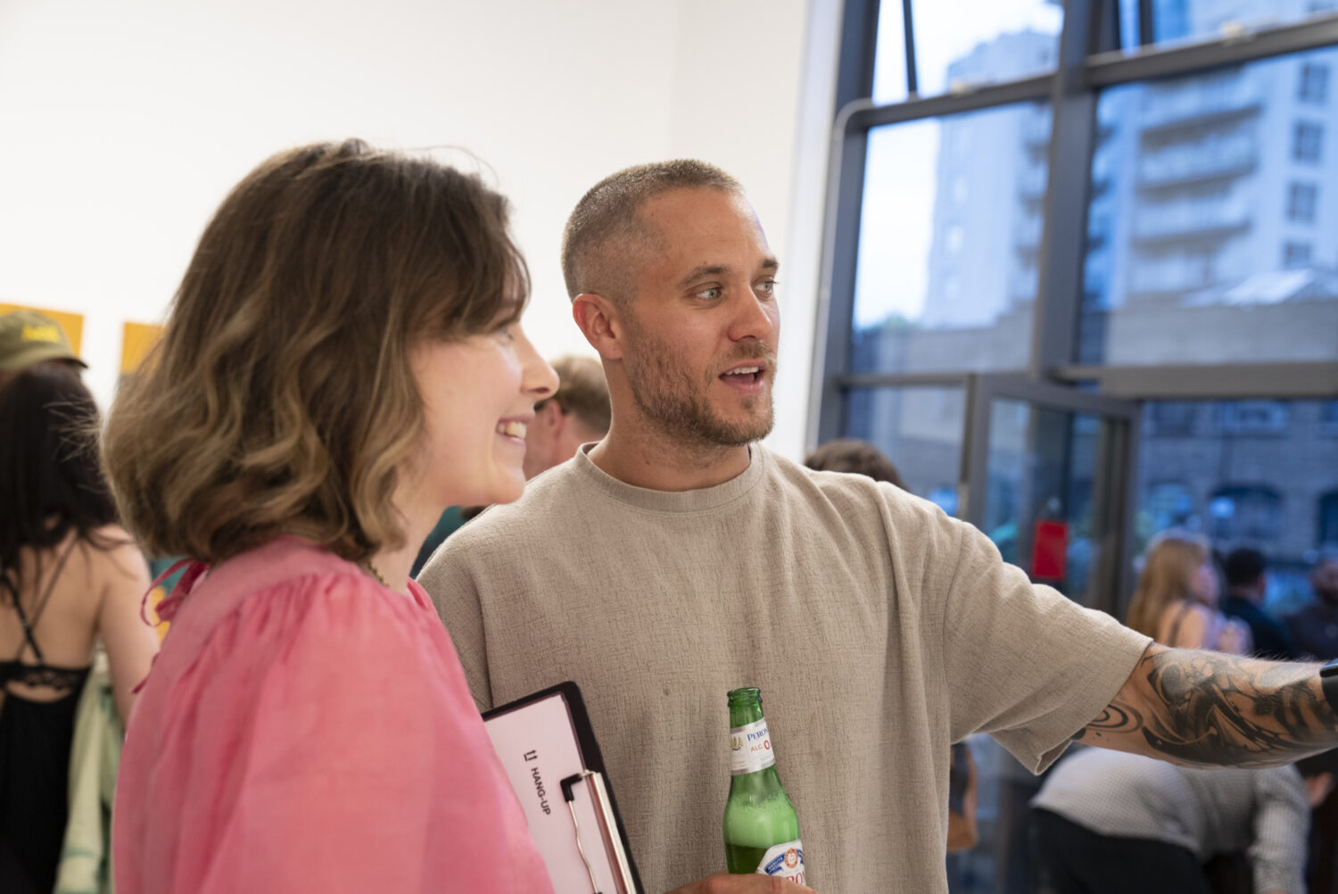 Friends and family celebrating the night with Kostas