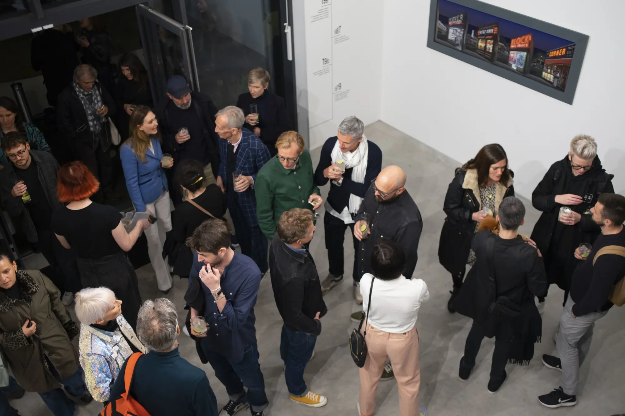 Patrick's work gathered crowd for a great private view.