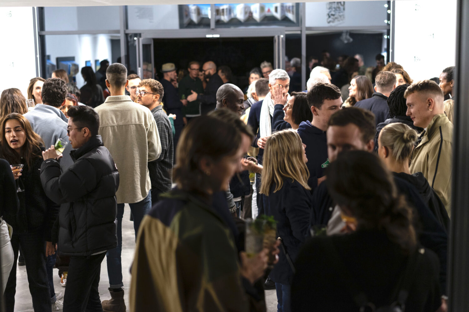 Patrick's work gathered crowd for a great private view.