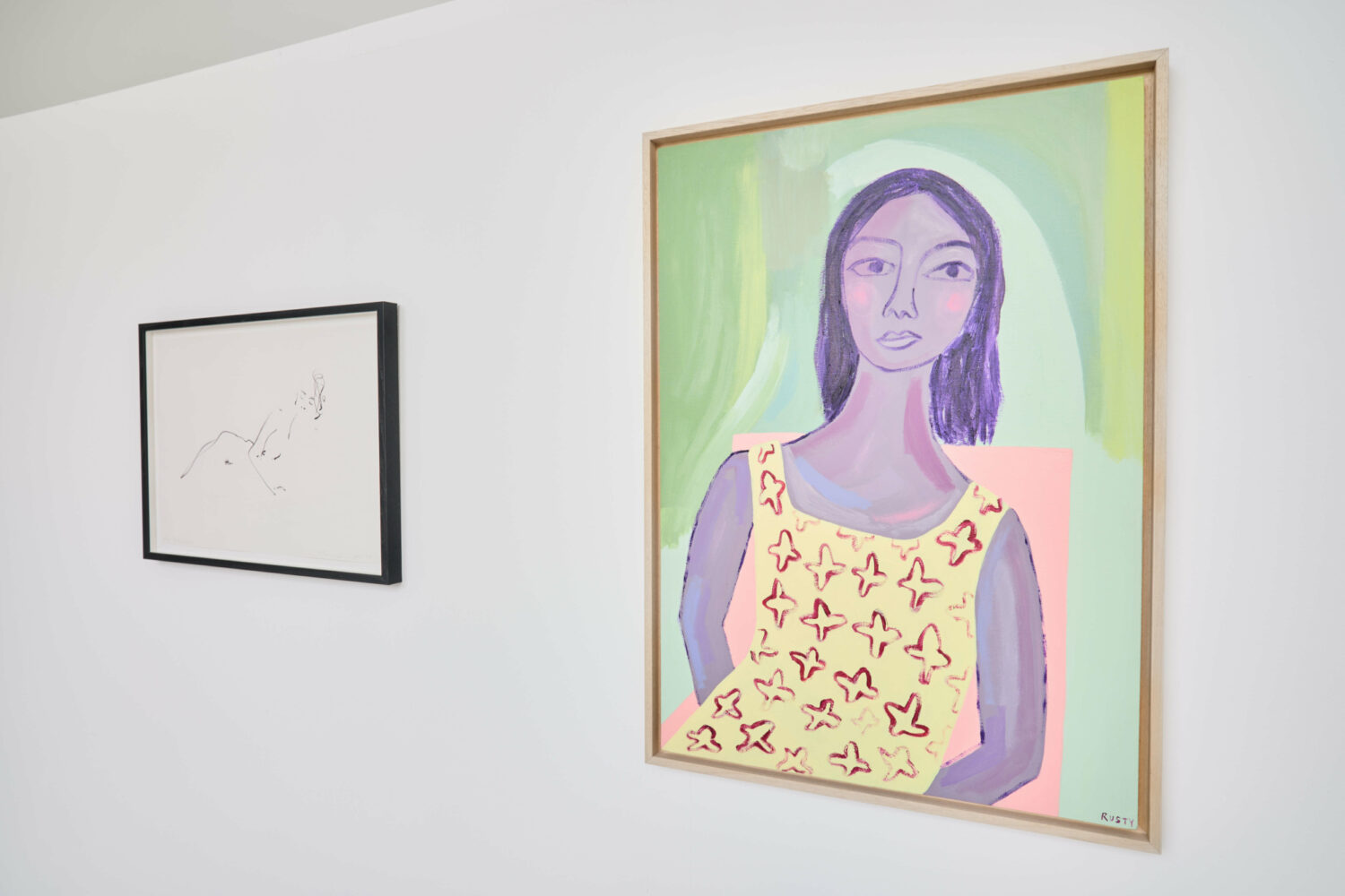 Kate Moss on display for The Summer Salon at Hang-Up Gallery, July 2025.