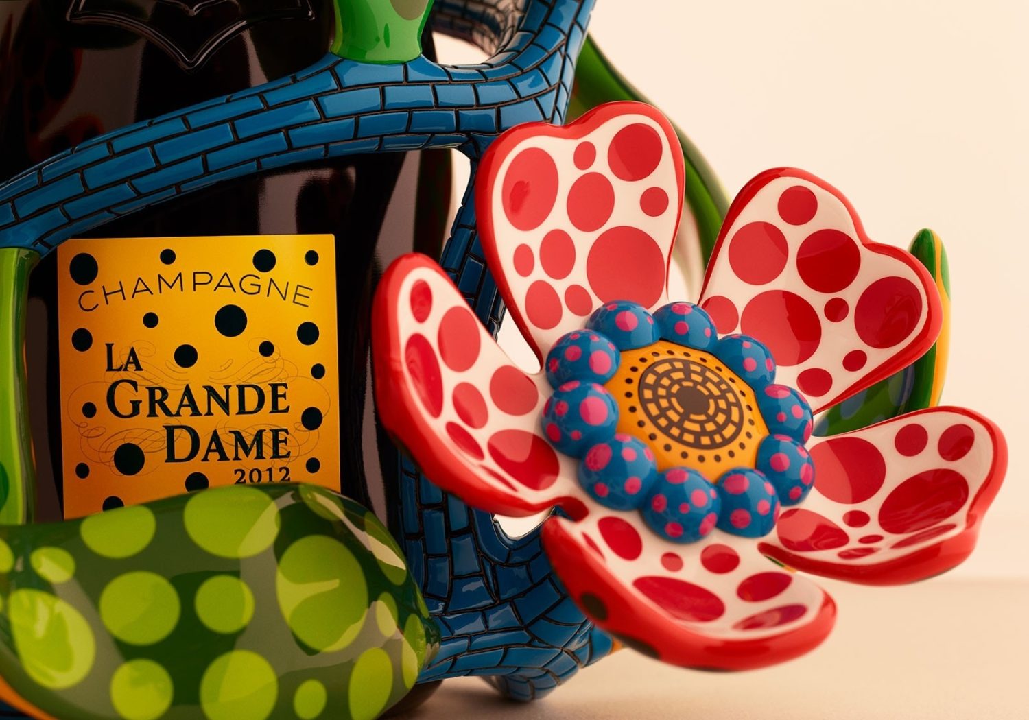 Detail of 'My Heart That Blooms in The Darkness of The Night', a limited-edition sculpture created to wrap around a magnum of Veuve Clicquot La Grande Dame 2012.