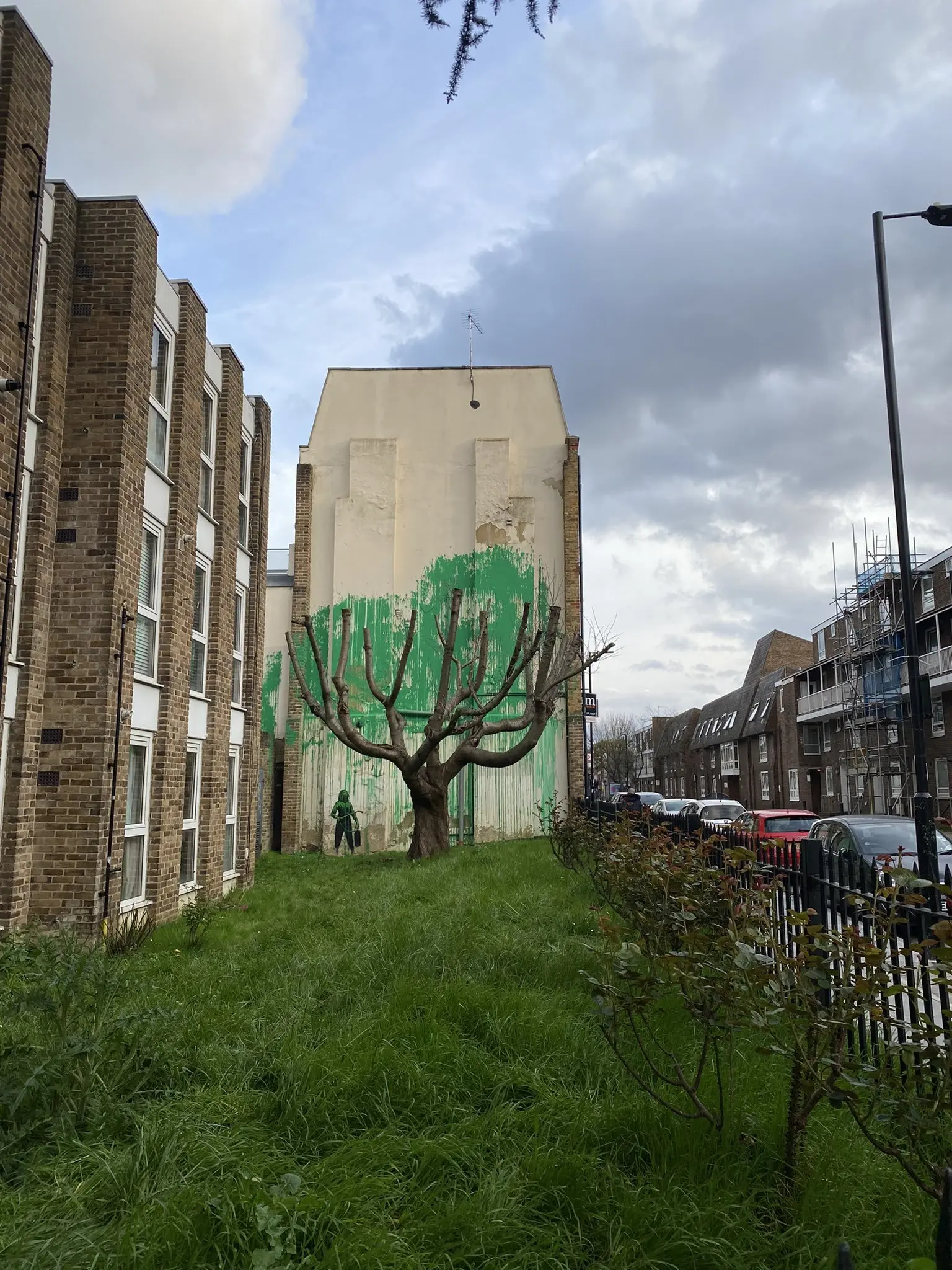 New mural by Banksy on Hornsey Road, north London.