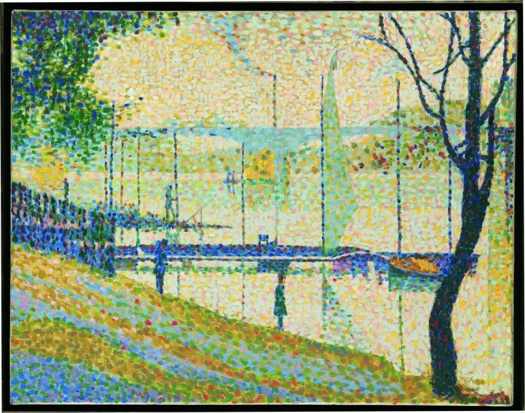 Georges Seurat's 'Le Pont de Courbevoie', 1887 & Bridget Riley's copy of the 'Le Pont de Courbevoie', 1959