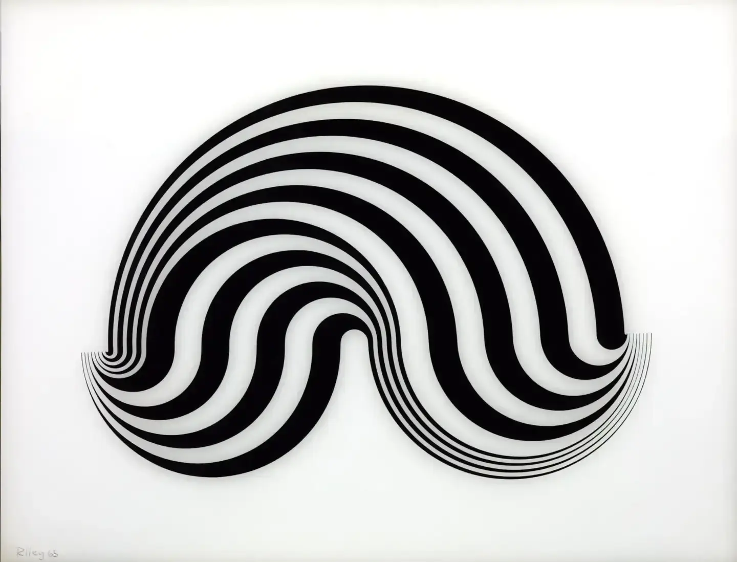'Zèbres-A', 1938 by Victor Vasarely & 'Fragment 5', 1965 by Bridget Riley