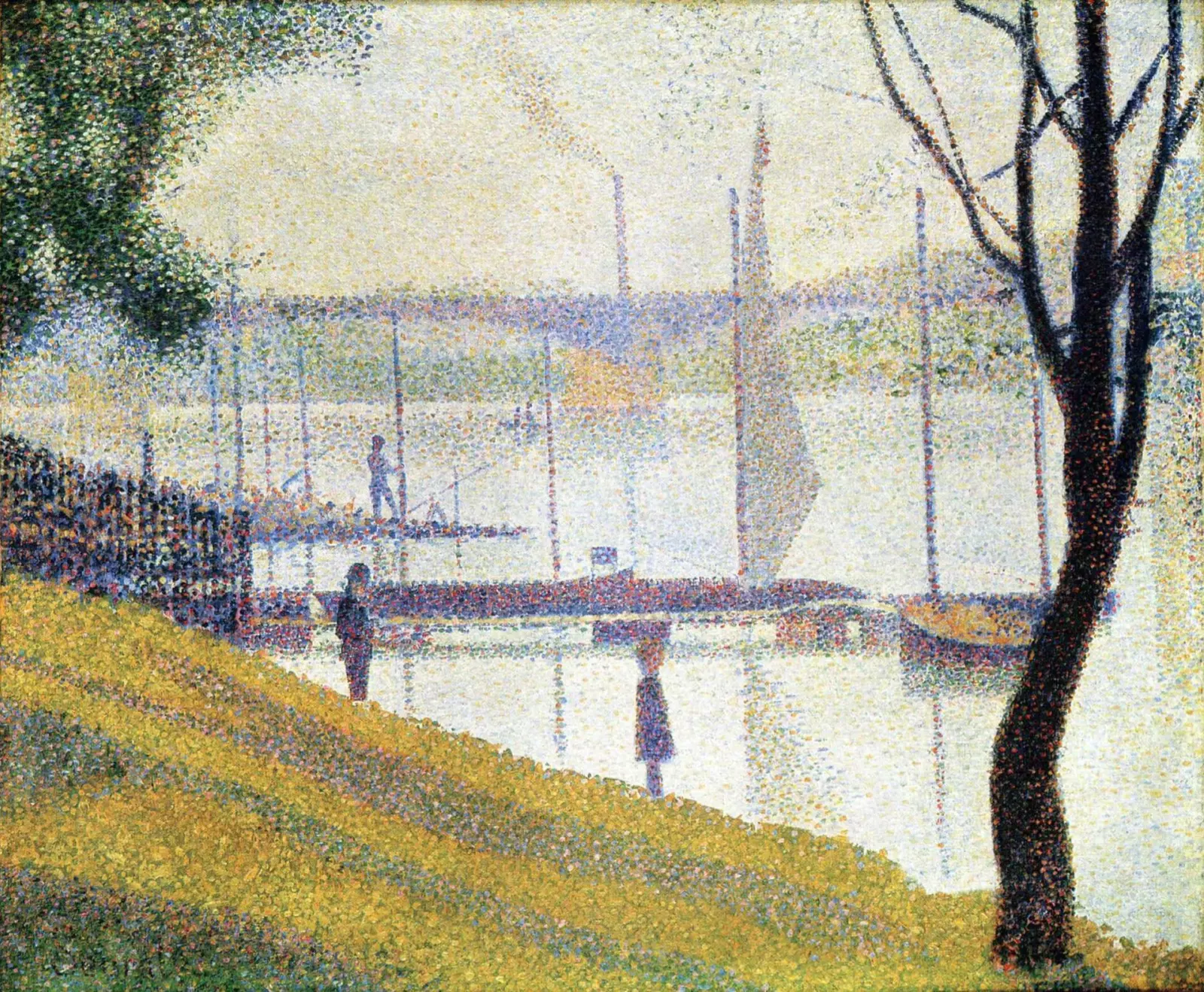 Georges Seurat's 'Le Pont de Courbevoie', 1887 & Bridget Riley's copy of the 'Le Pont de Courbevoie', 1959