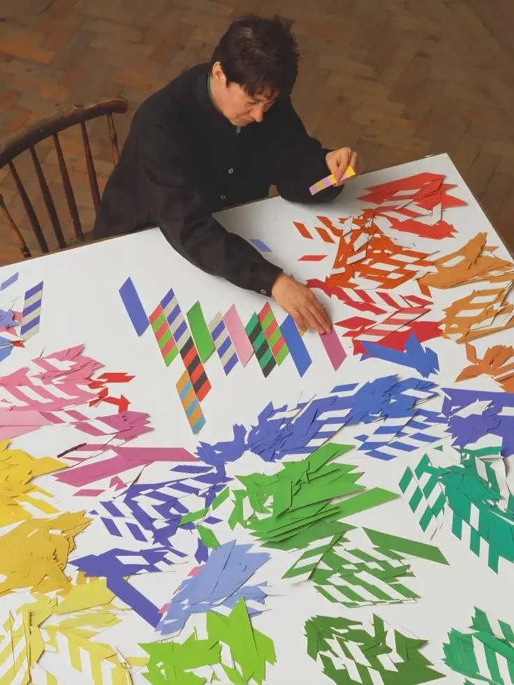 Bridget Riley at her studio | Nataraja, 1993