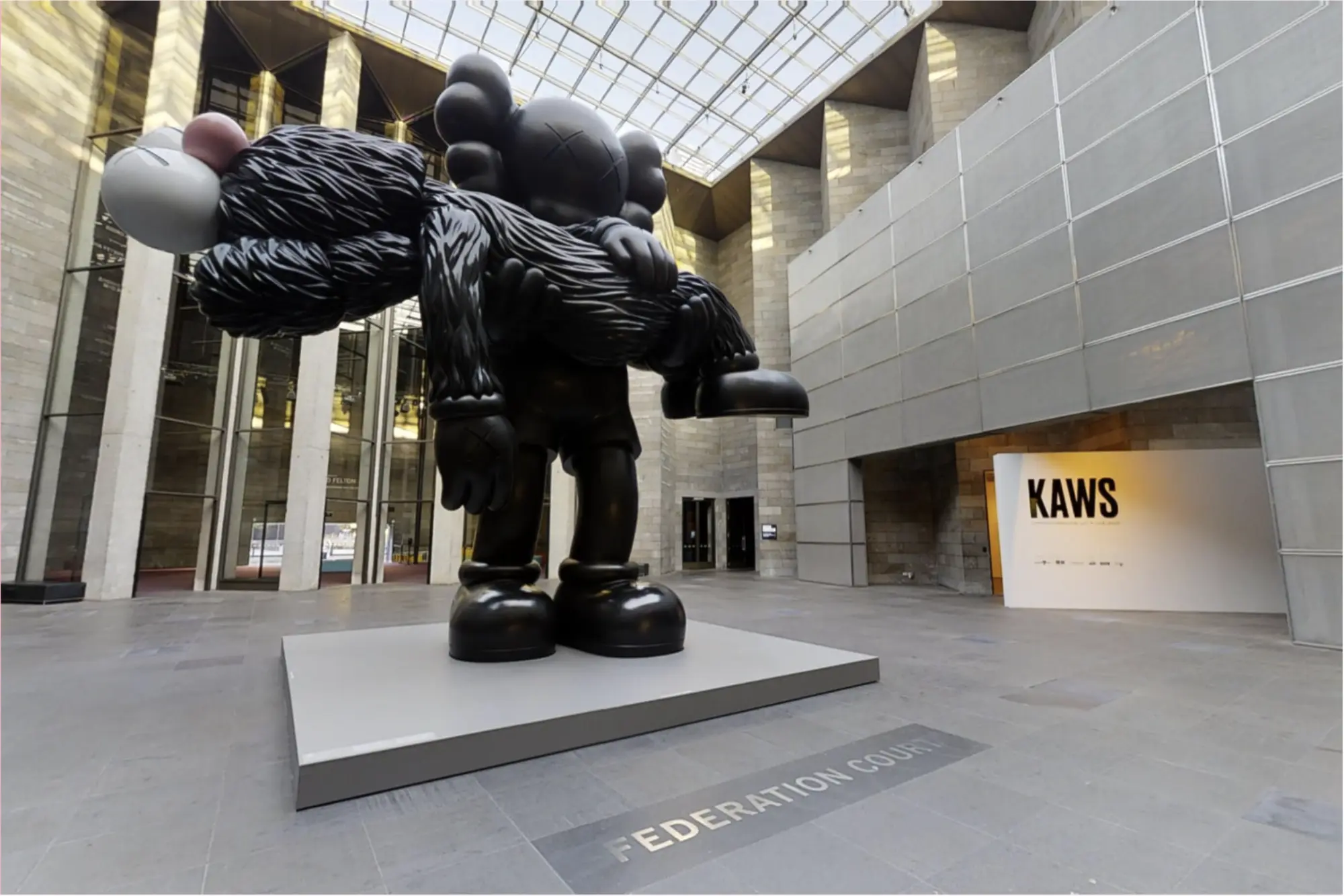 Installation of KAWS: Companionship in the Age of Loneliness at NGV International in 2020