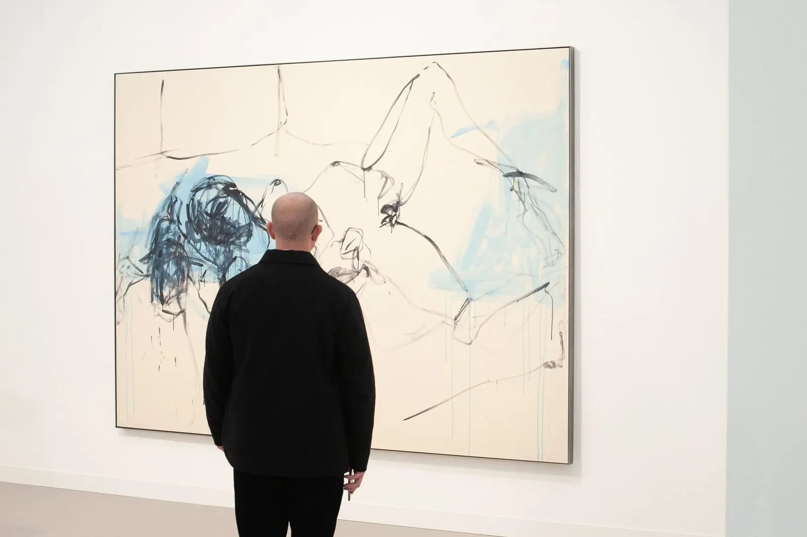 Installation view of Tracey Emin's 'Leave me in my Own Space' (2022) at Xavier Hufktens, Frieze London, 2022.
