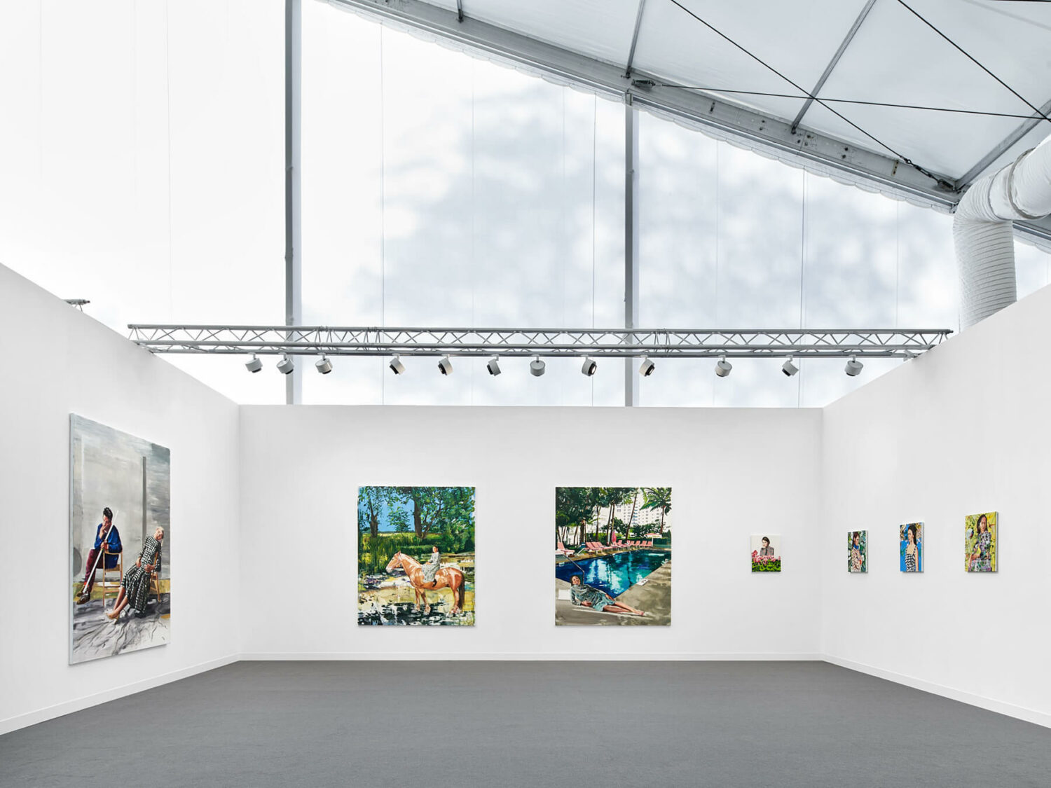 Installation view of Marius Bercea's solo presentation for François Ghebaly Gallery, Frieze London, 2022.