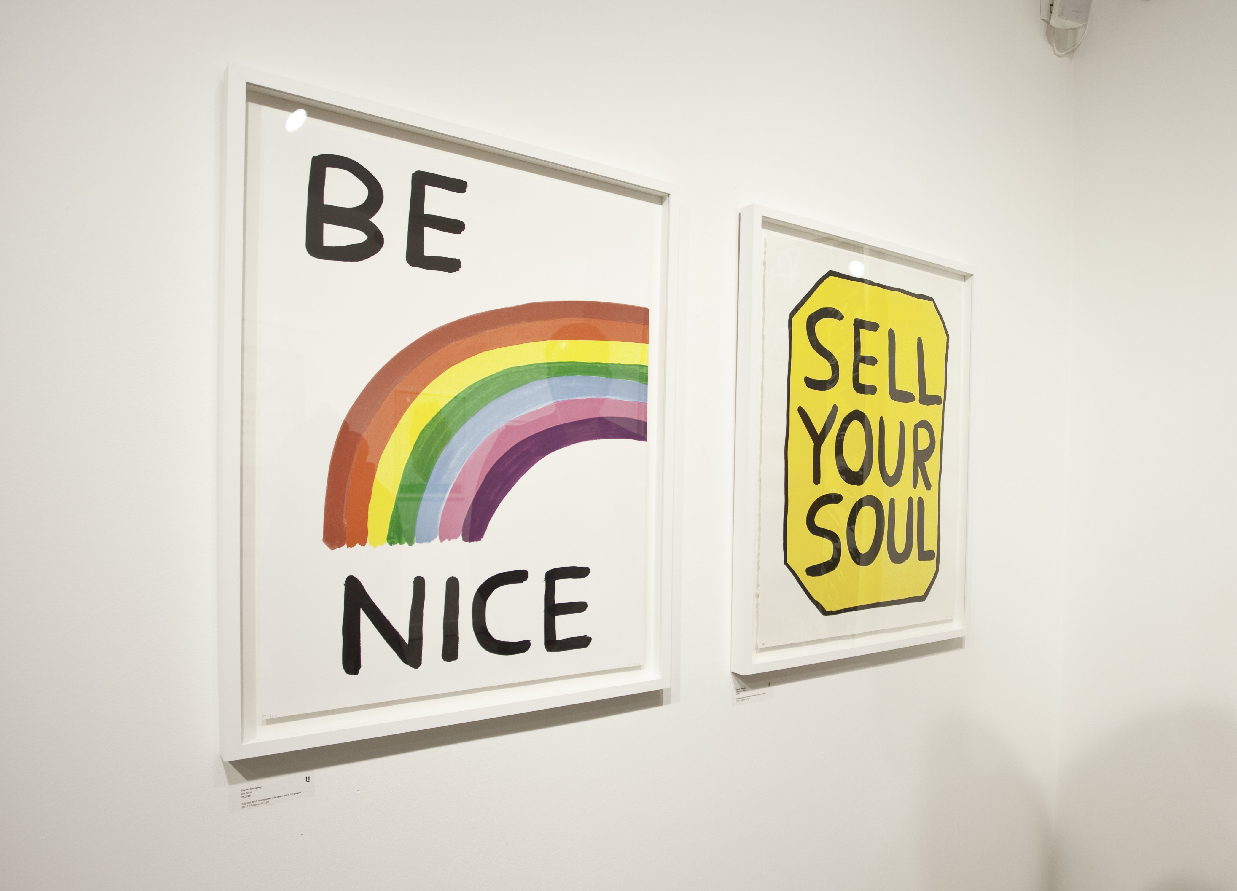 A couple more David Shrigley pieces, in a high-floated frame at our show TYPE