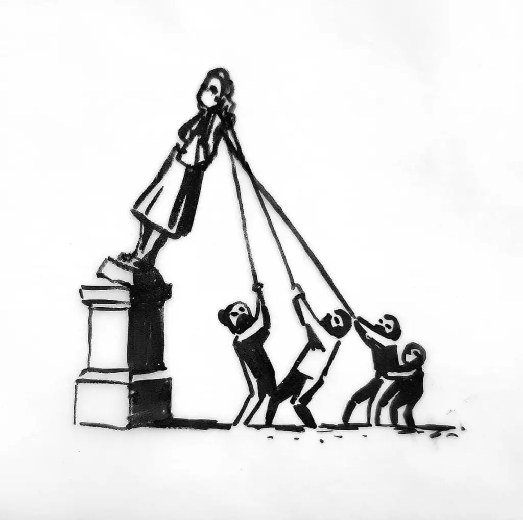Bansky's sketch demonstrates how Bristol protestors' actions could be commemorated