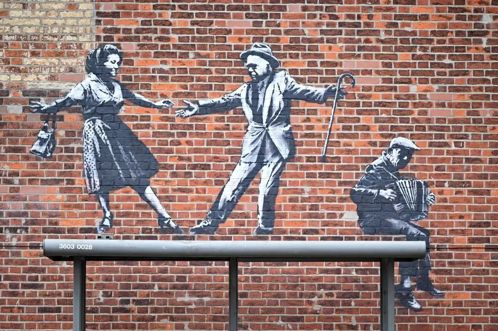 One of the many murals Banksy created during his 'Spraycation'.