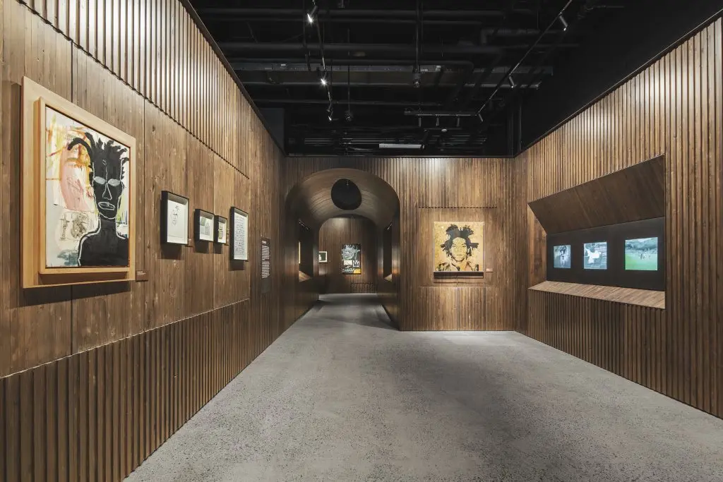 Installation view of Jean-Michel Basquiat: King Pleasure ©, Starrett-Lehigh Building