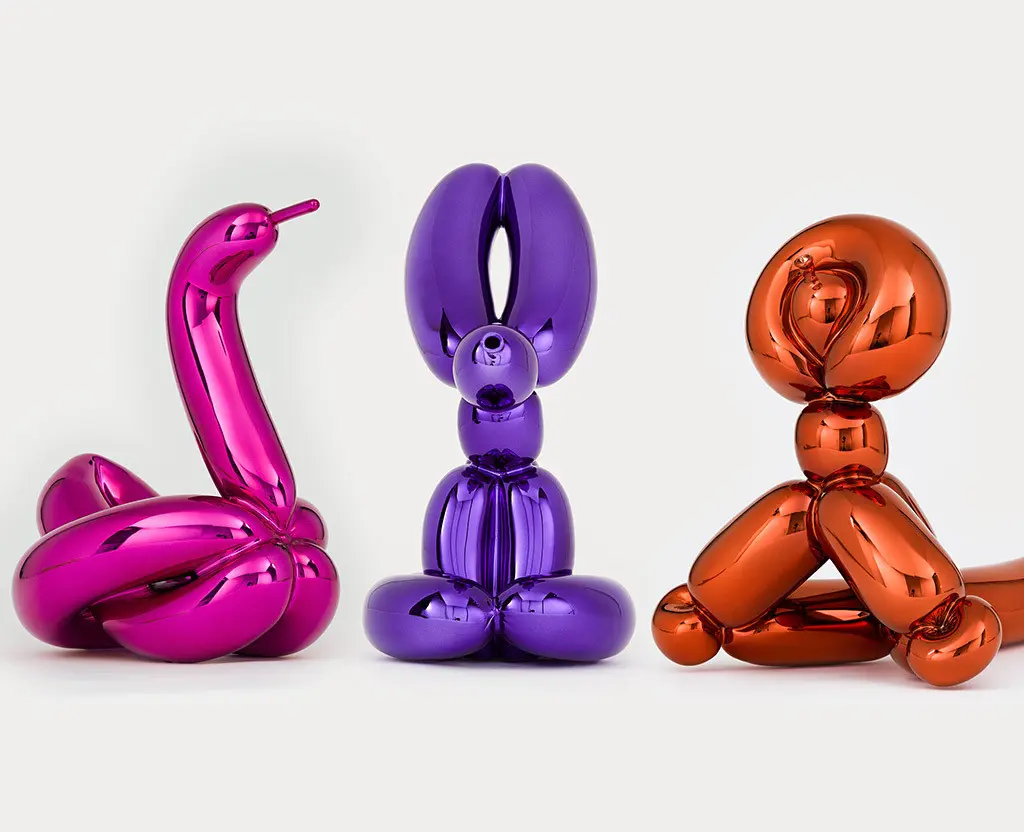 Jeff Koons' famous Balloon Animals, porcelain with chromatic coating sculpture.