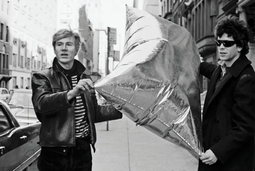 Todd Haynes, The Velvet Underground, 2021, 4K video, color and black-and-white, sound, 121 minutes. From left: John Cale, Gerard Malanga, Nico, Andy Warhol / Andy Warhol and Lou Reed.