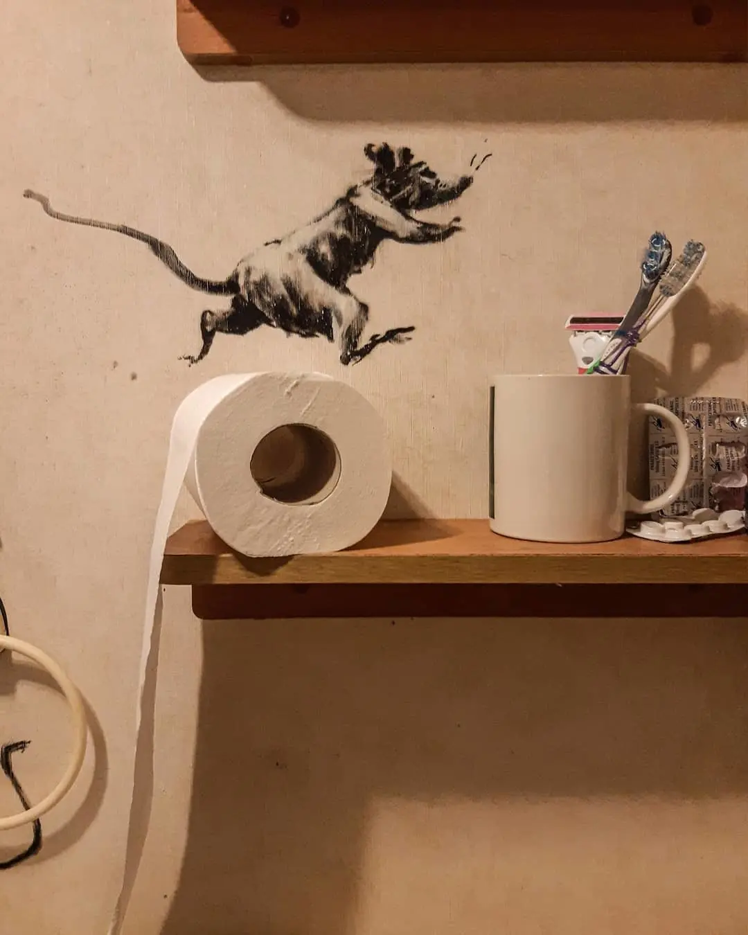 Detail of Bansky's work form home