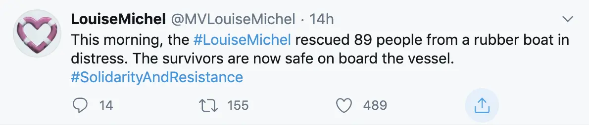 Twitter update from Louise Michel