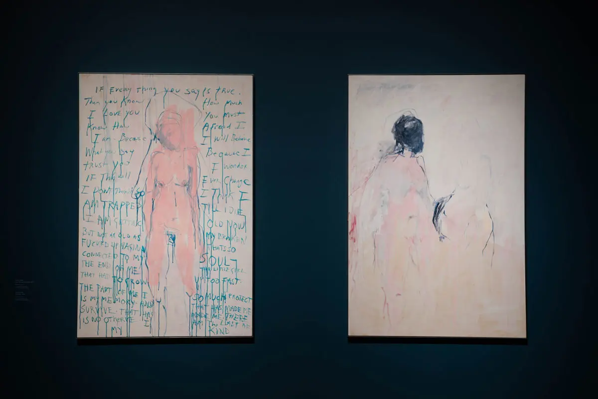 Exhibition view, Tracey Emin / Edvard Munch, The Loneliness of the Soul, Royal Academy, London 2021.