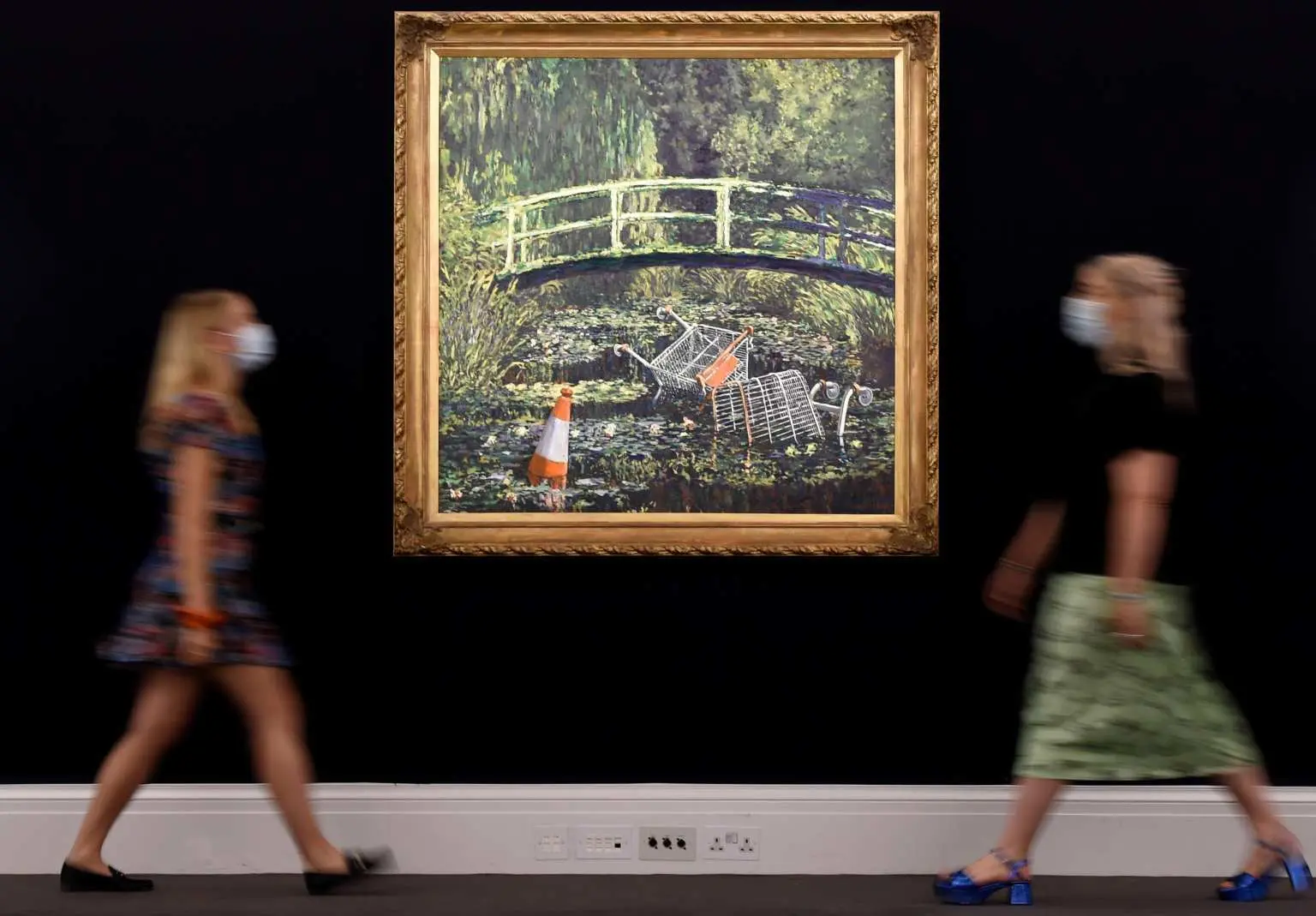 Banksy's 'Show Me the Monet' on show at Sotheby's in London