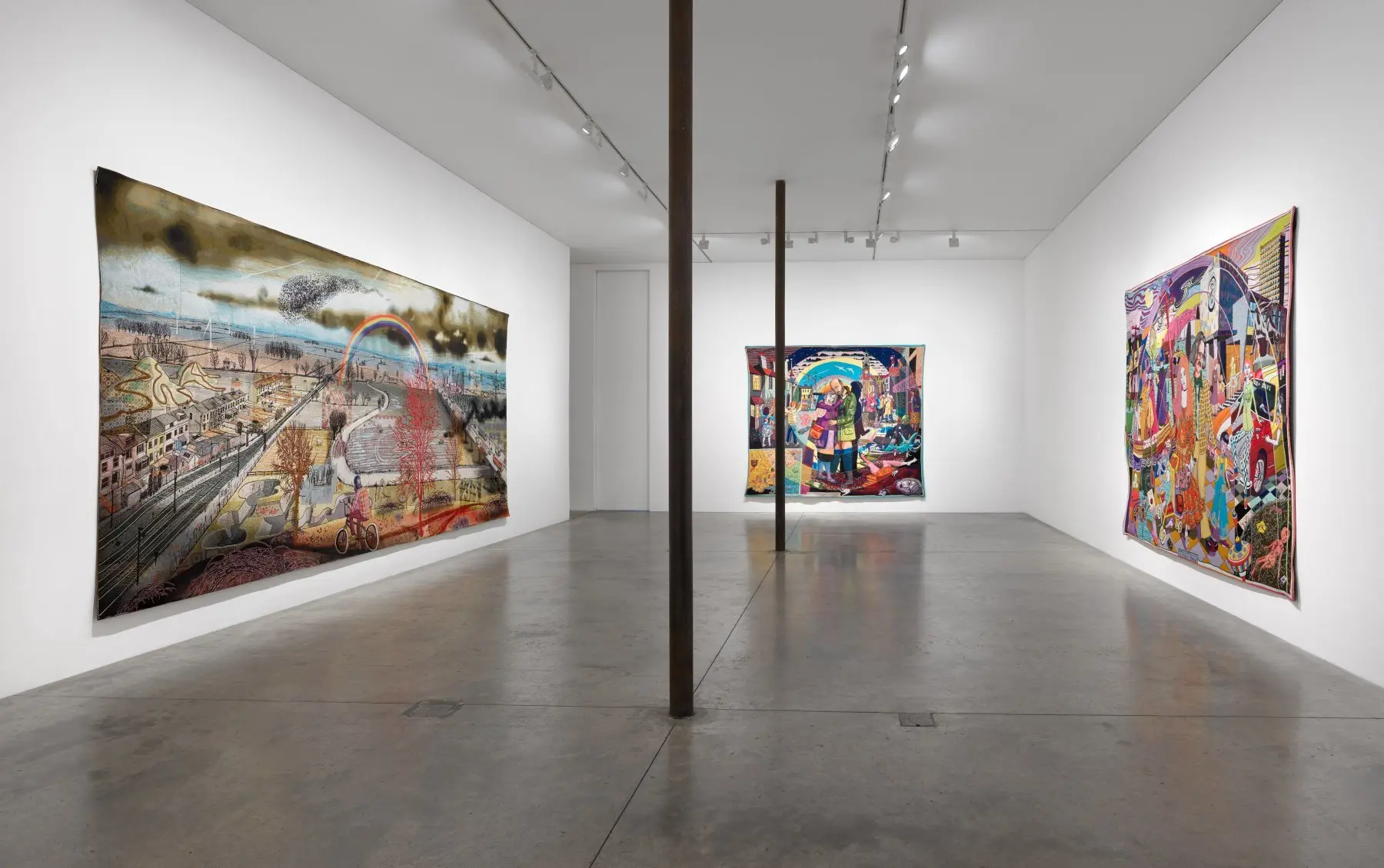 Installation view of Posh Cloths at Victoria Miro, London