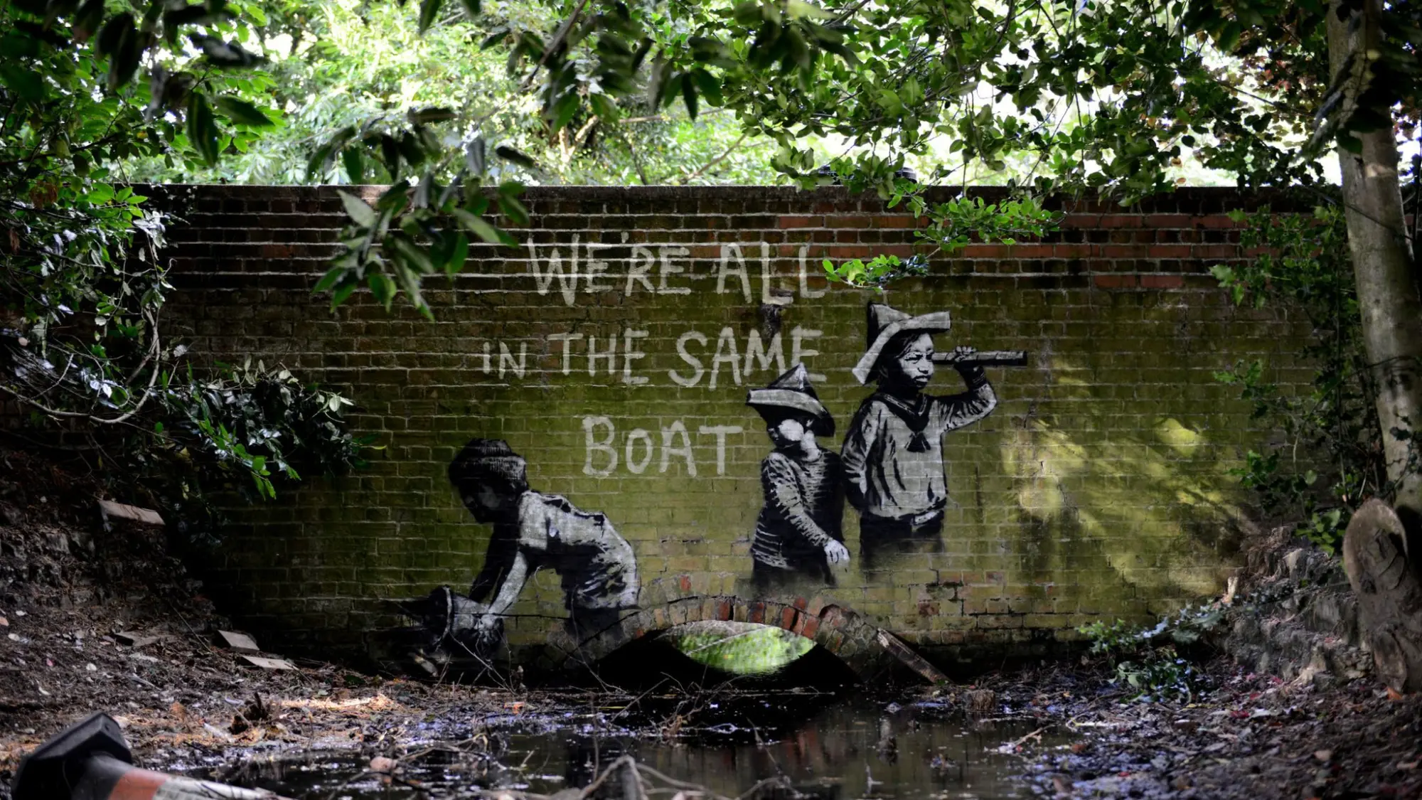 One of the artworks believed to be a new Banksy in Lowestoft.