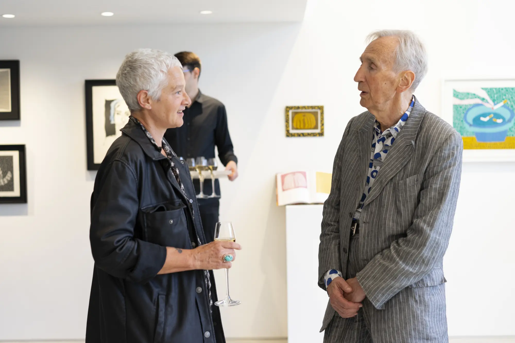 Sophie Jegado and artist Patrick Hughes
