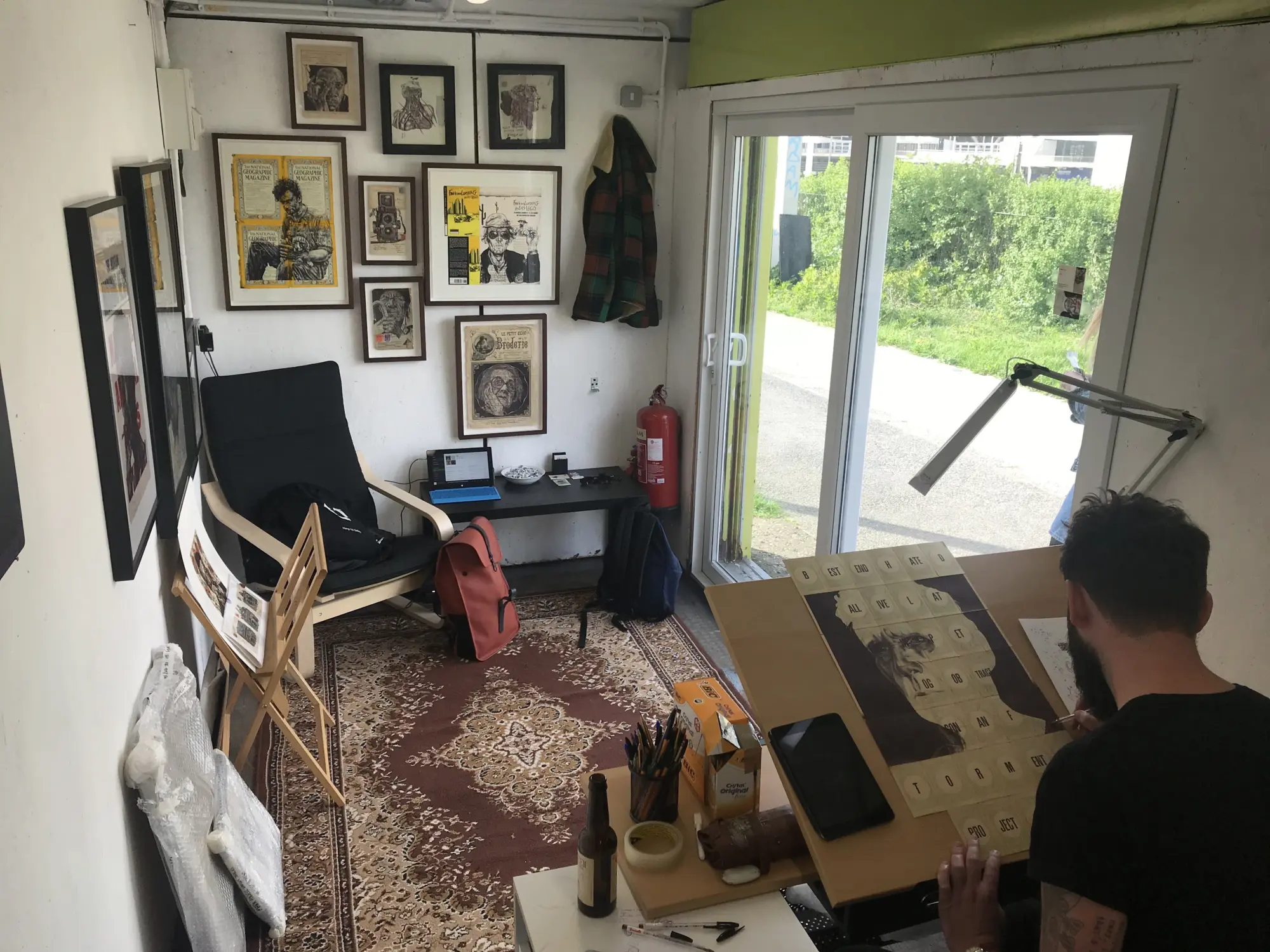 Mark Powell working in his Hackney studio