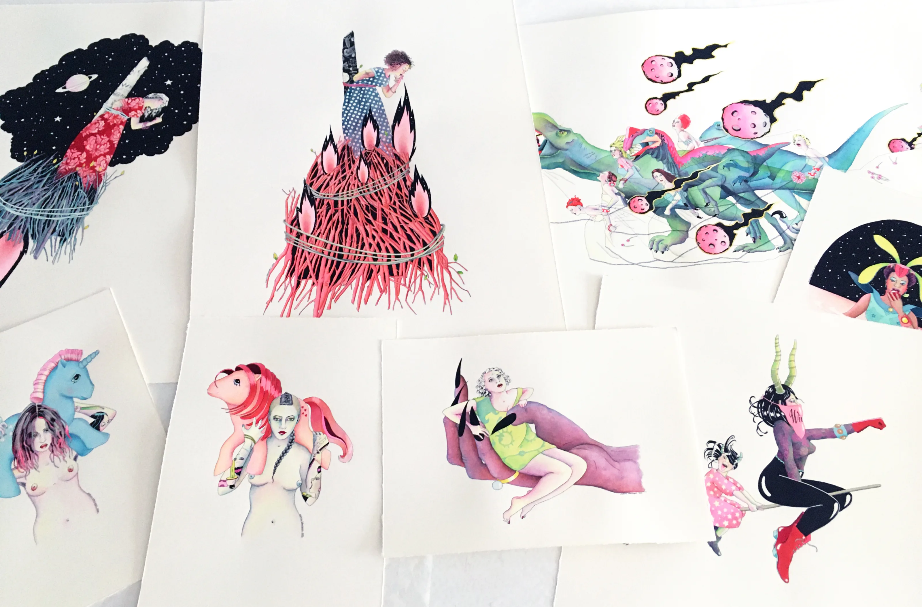 Witches originals in Delphine Lebourgeois' studio