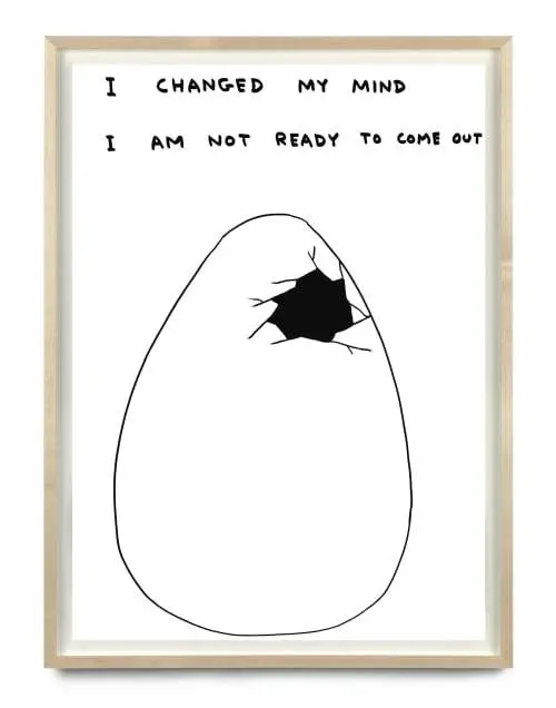 Two Untitled originals by David Shrigley from his 2020 series of Lockdown Drawings