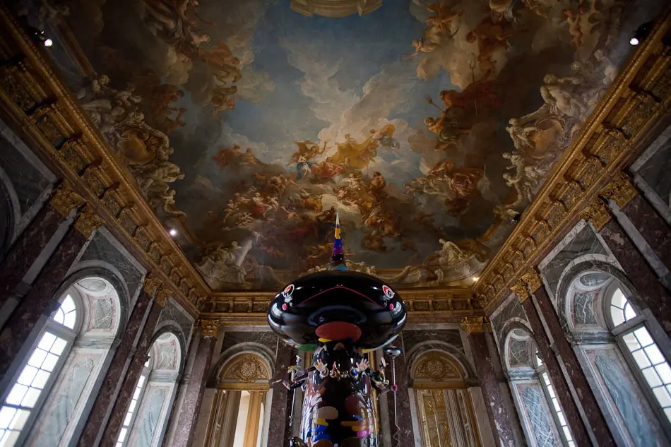 Mr. Pointy sculpture featured in the exhibition 'Murakami at Versailles: Pop of the Ages'