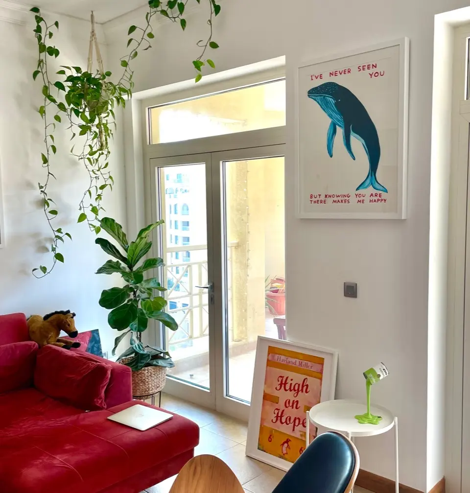 David Shrigley 'I've Never Seen You' and and Harland Miller 'High on Hope', courtesy of one of our happy customers.