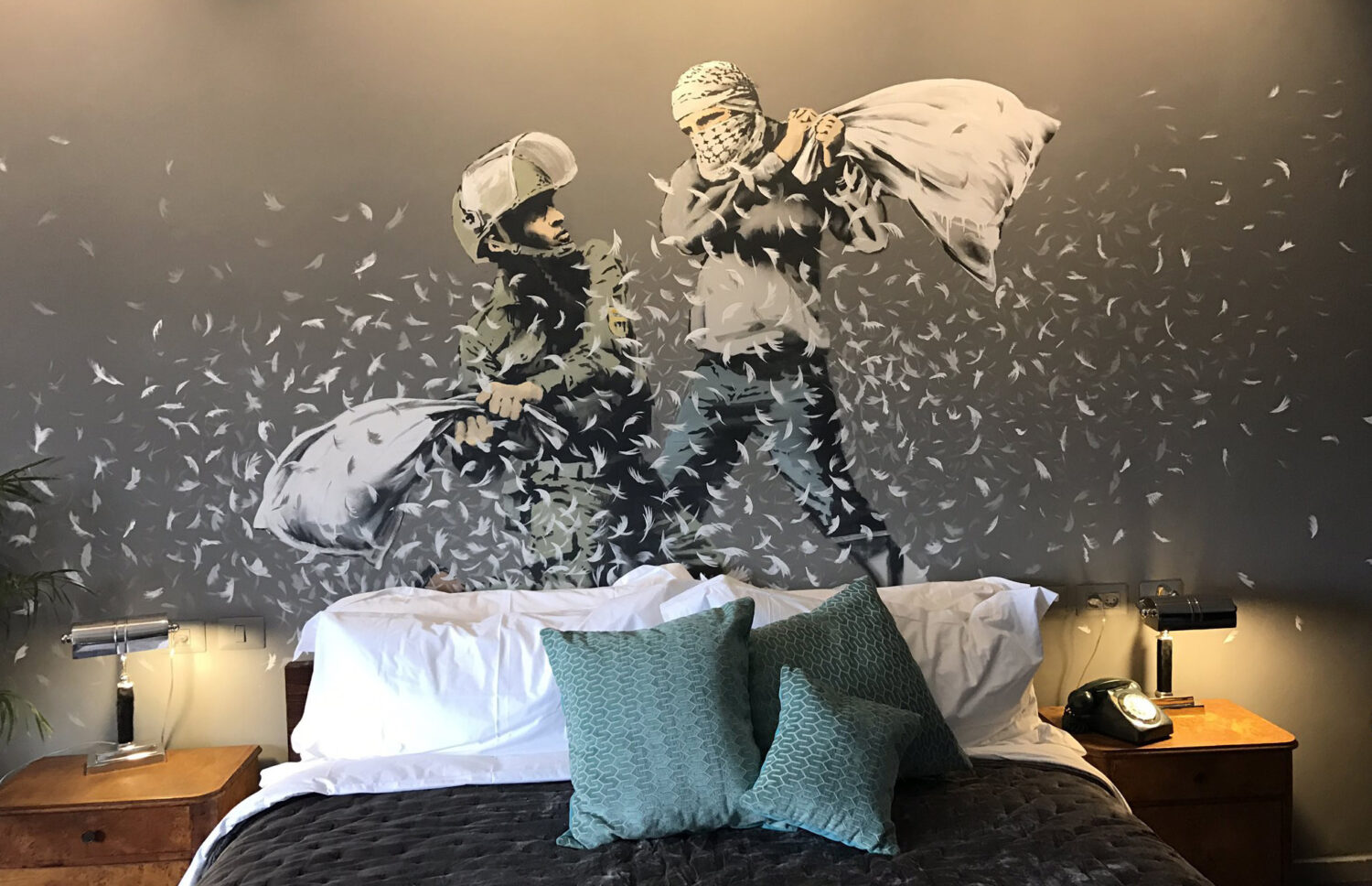 The Walled Off Hotel Pillow Fight