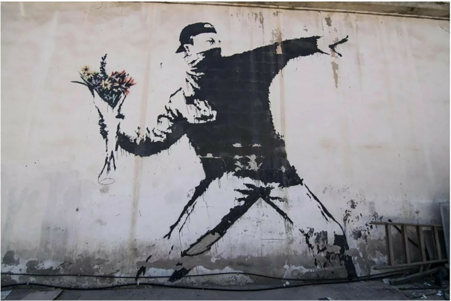 Banksy, The Flower Thrower (Love Is in the Air), Bethlehem, Palestine