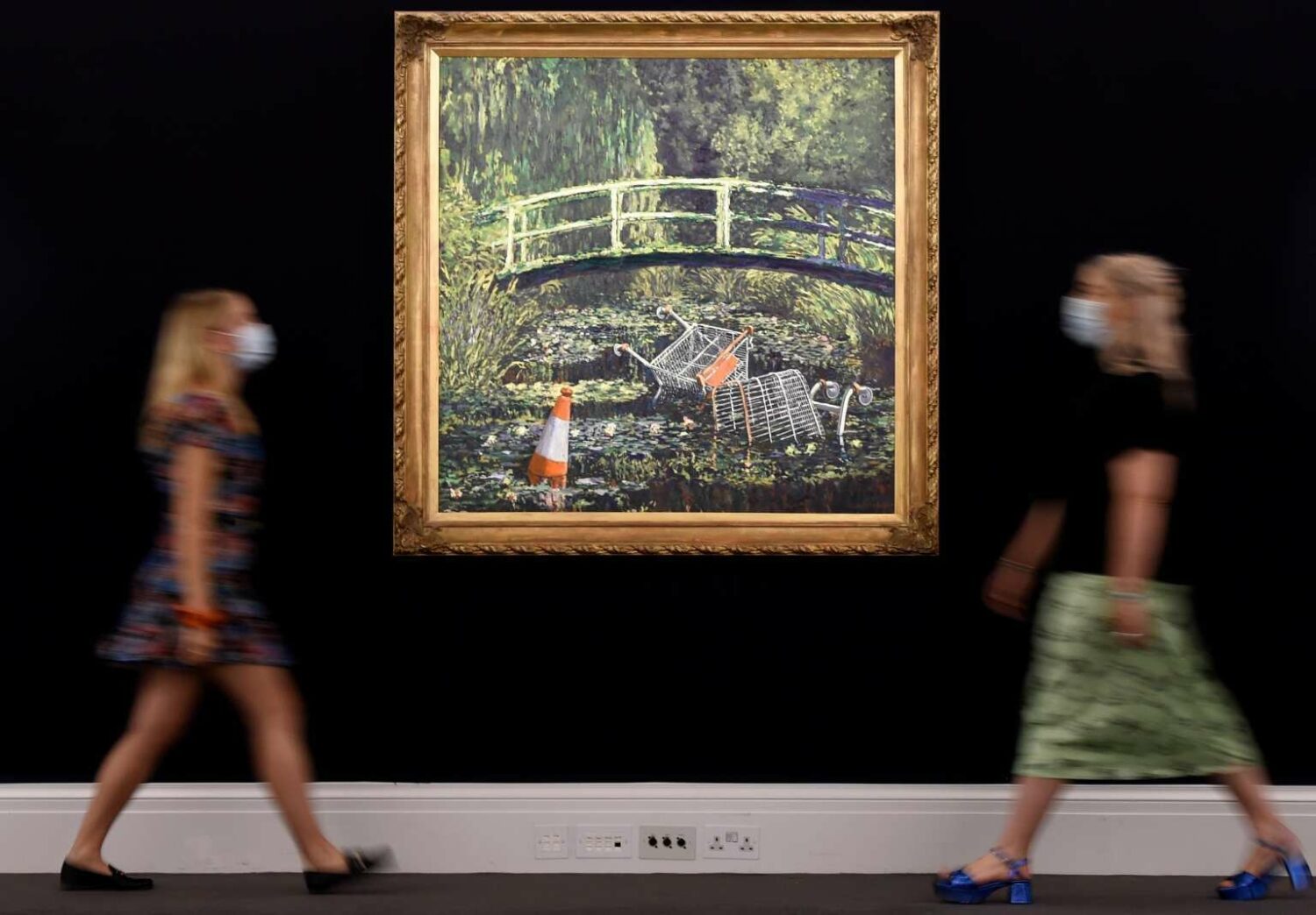 Banksy's 'Show Me the Monet' on show at Sotheby's in London