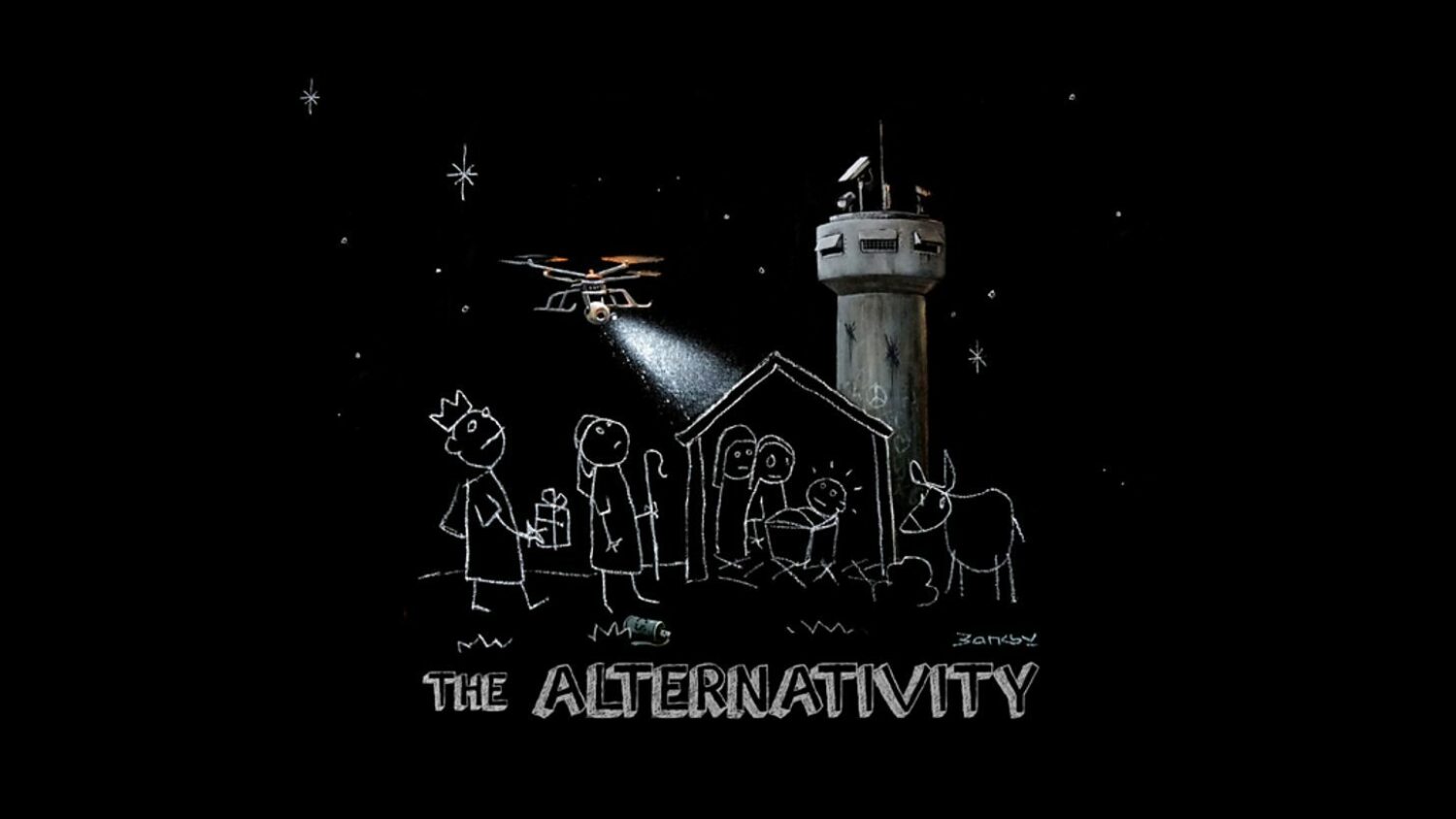 Promotional image for 'The Alternativity' created by Banksy, 2017