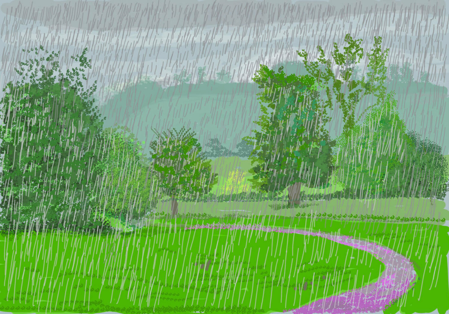 iPad Draiwings 'No. 262, 28th April 2020' 'No. 370, 2nd May 2020' & 'No. 339, 18th May 2020' by David Hockney