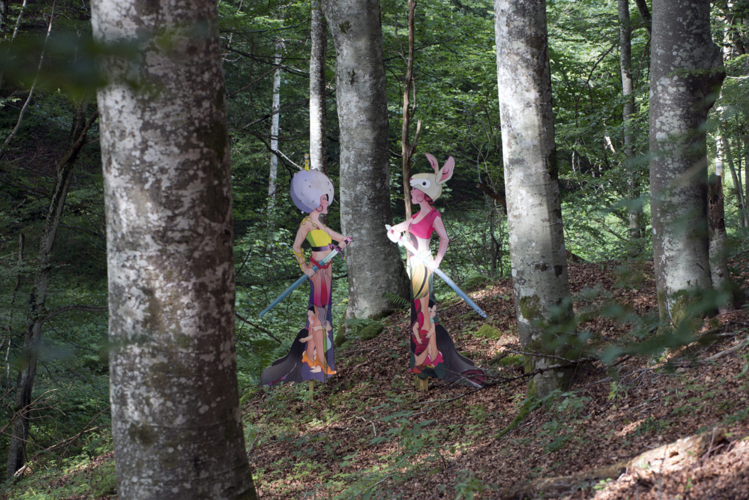 The artist used ecological and recycled materials to create the installation.
