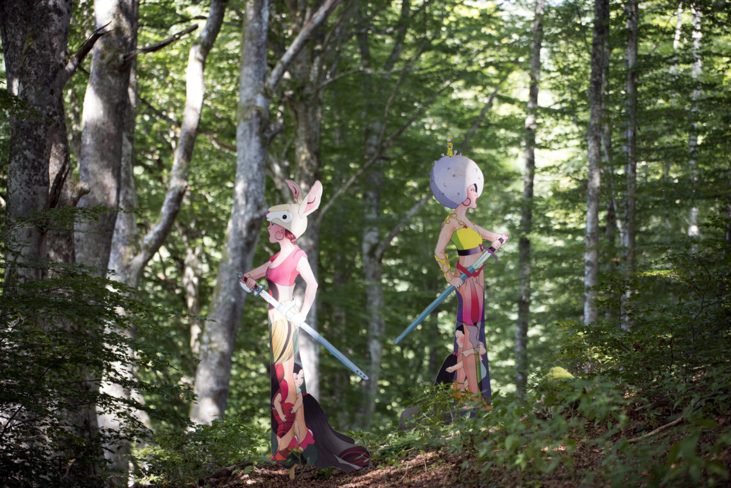 The artist used ecological and recycled materials to create the installation.