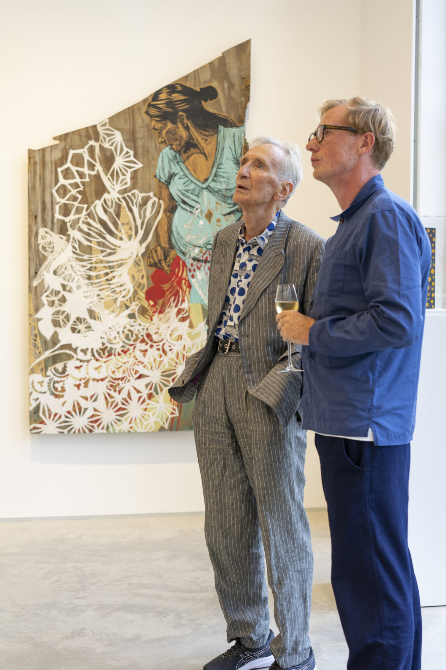 Artist Patrick Hughes and Gallery Director, Ben Cotton.