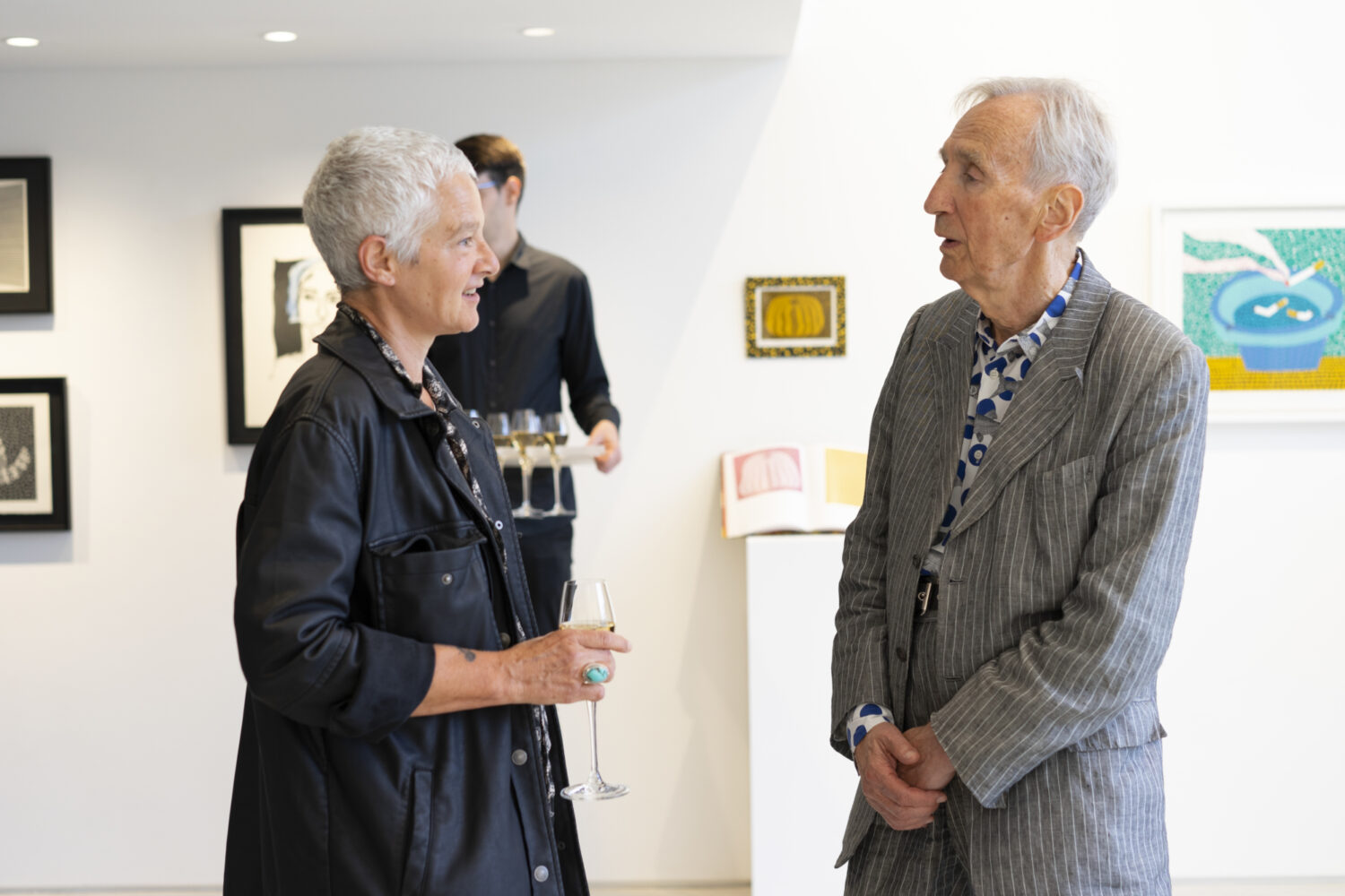 Sophie Jegado and artist Patrick Hughes