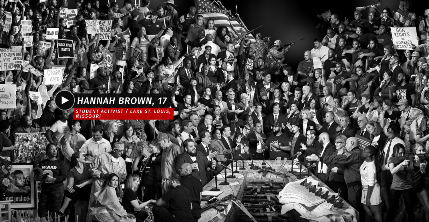 A still from JR's moving image image which can be interacted with on The Times website.